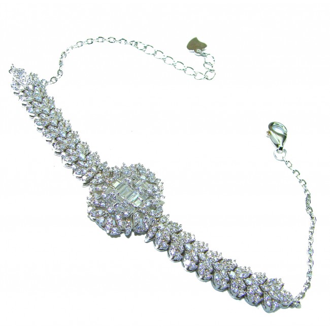 Glorious 29.8 carat Natural White Topaz .925 Sterling Silver bracelet - photo 4