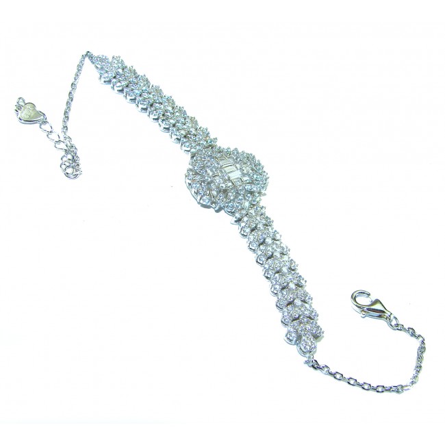 Glorious 29.8 carat Natural White Topaz .925 Sterling Silver bracelet - photo 3