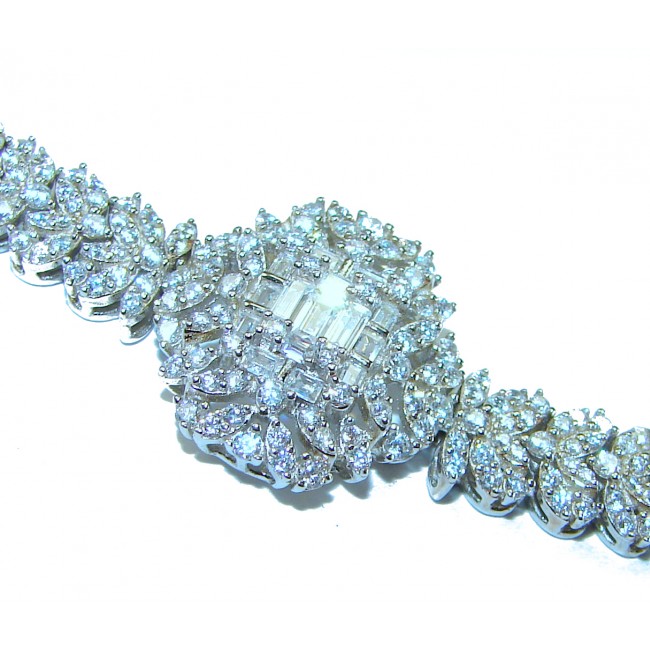 Glorious 29.8 carat Natural White Topaz .925 Sterling Silver bracelet - photo 2