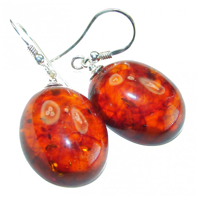Baltic Polish Amber .925 Sterling Silver Earrings