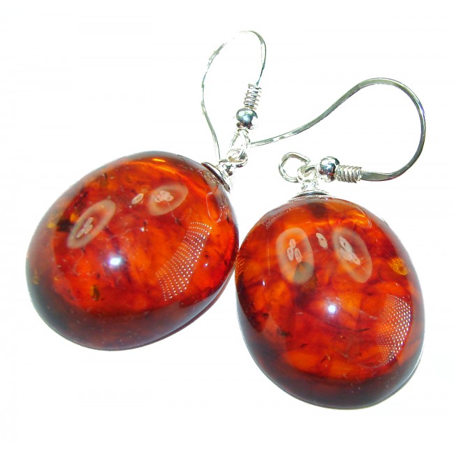 Baltic Polish Amber .925 Sterling Silver Earrings