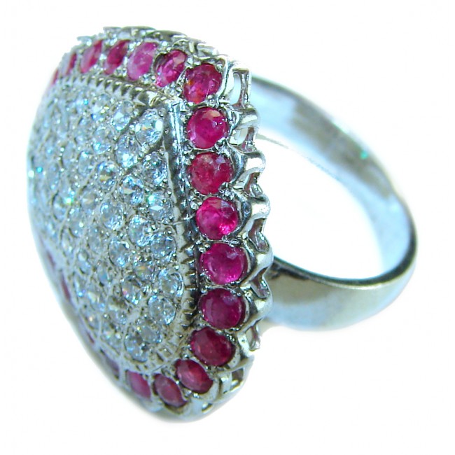Just Love 6.2 carat natural Ruby .925 Sterling Silver handmade Ring size 7