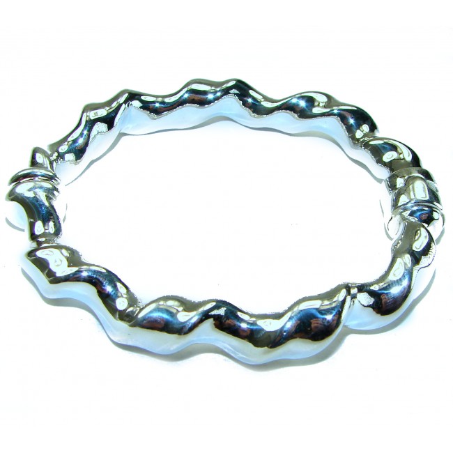 Fancy .925 Sterling Silver handcrafted Statement Italy made Bracelet - photo 2