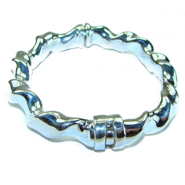 Fancy .925 Sterling Silver handcrafted Statement Italy made Bracelet - photo 1