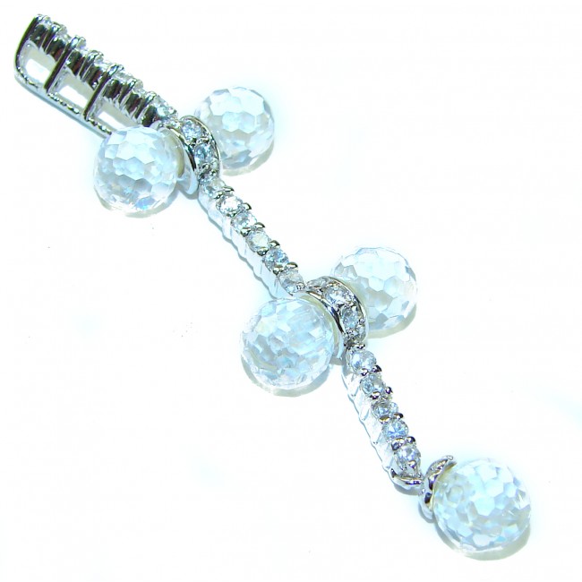 Vintage style- genuine 10.5 carat White Topaz .925 Sterling Silver handmade Pendant - photo 1