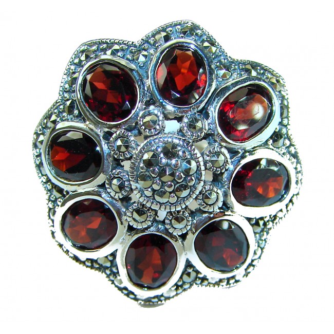 Alessandra 32.5 carat Garnet .925 Sterling Silver Oversized Ring size 7 1/2