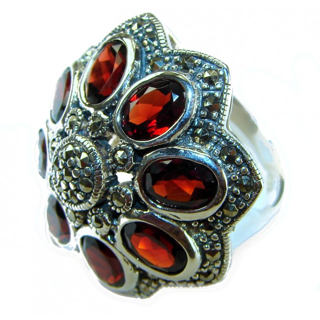 Alessandra 32.5 carat Garnet .925 Sterling Silver Oversized Ring size 7 1/2