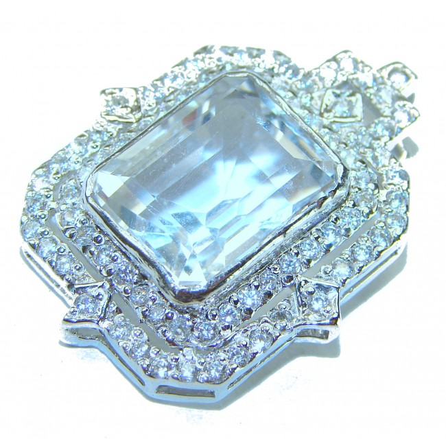 Catharsis natural 10.5 carat White Topaz .925 Sterling Silver handcrafted pendant