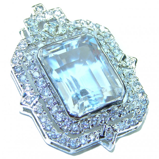 Catharsis natural 10.5 carat White Topaz .925 Sterling Silver handcrafted pendant