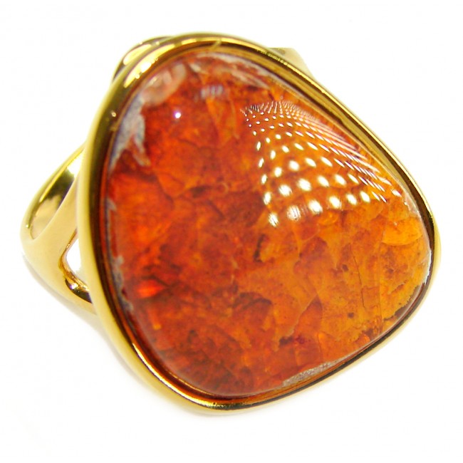 Bonefire Night best quality 19.4 carat Mexican Opal 18K Rose Gold over .925 Sterling Silver handmade ring 8 - photo 2