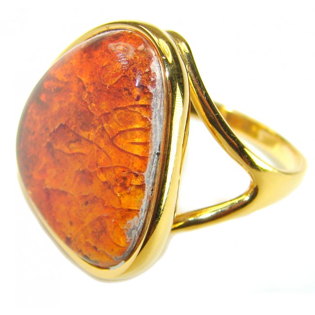Bonefire Night best quality 19.4 carat Mexican Opal 18K Rose Gold over .925 Sterling Silver handmade ring 8 - photo 1