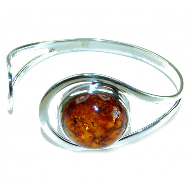 Modern Concept Genuine Butterscotch Polish Amber .925 Sterling Silver handmade Bracelet