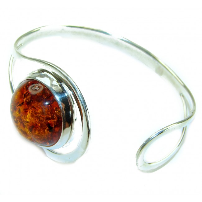 Modern Concept Genuine Butterscotch Polish Amber .925 Sterling Silver handmade Bracelet