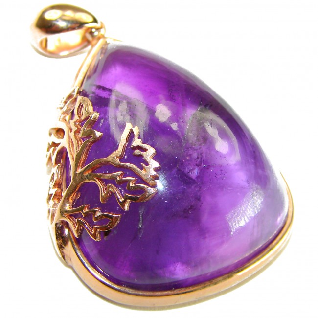 Beautiful Simplicity 30.5 carat Amethyst 14K Gold over .925 Sterling Silver handcrafted Pendant