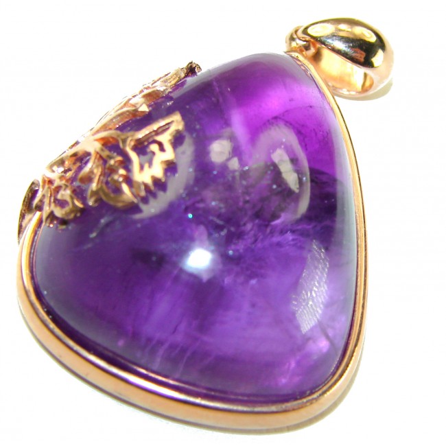 Beautiful Simplicity 30.5 carat Amethyst 14K Gold over .925 Sterling Silver handcrafted Pendant