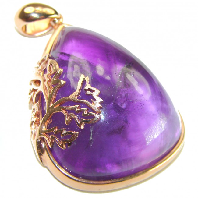 Beautiful Simplicity 30.5 carat Amethyst 14K Gold over .925 Sterling Silver handcrafted Pendant