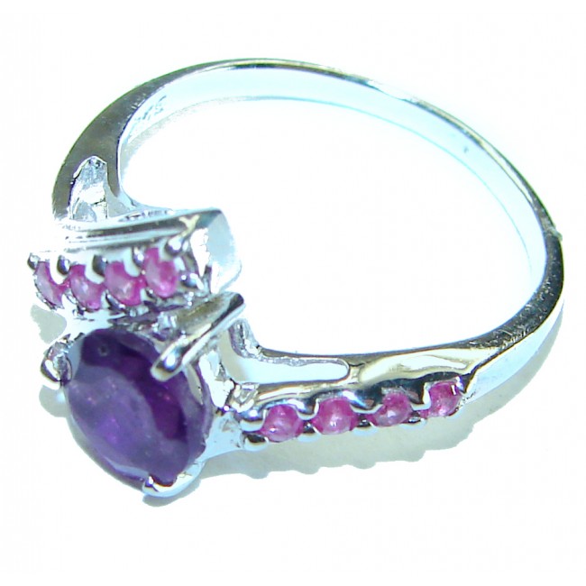 Stephani 0.6 carat African Amethyst .925 Sterling Silver Handcrafted Ring size 6 3/4