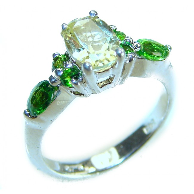 Unique Authentic 1.2 carat Citrine .925 Sterling Silver handmade Cocktail Ring s. 5