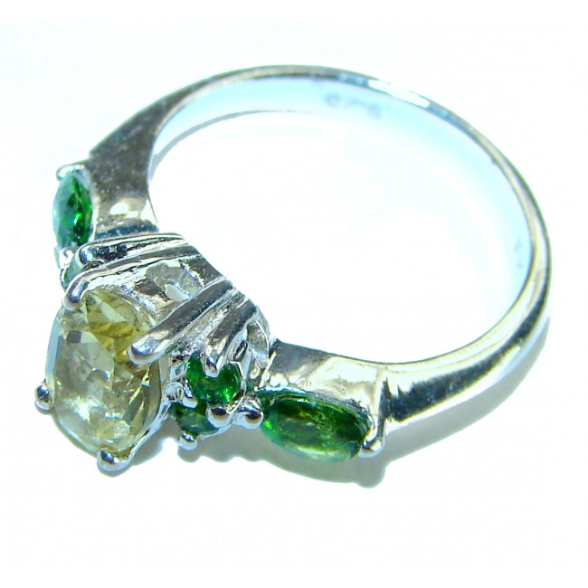 Unique Authentic 1.2 carat Citrine .925 Sterling Silver handmade Cocktail Ring s. 5