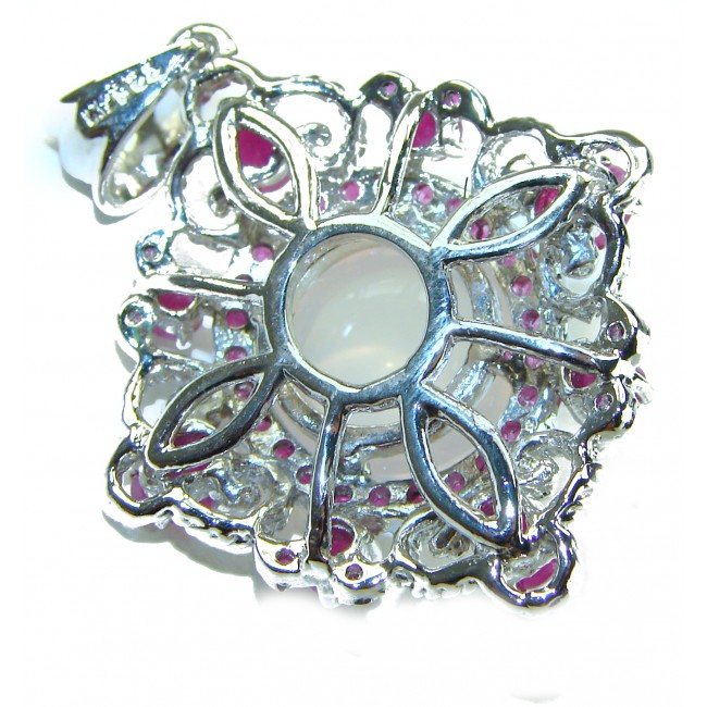 Pink Majesty Authentic 14.5 carat Brazilian Rose Quartz Ruby .925 Sterling Silver incredible Ring - photo 1