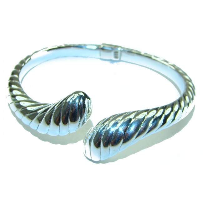 Fancy .925 Sterling Silver handcrafted Statement Italy made Bracelet / Cuff - photo 3