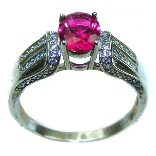 Rose Garden 1.9 carat Authentic Garnet .925 Sterling Silver handcrafted Ring size 8