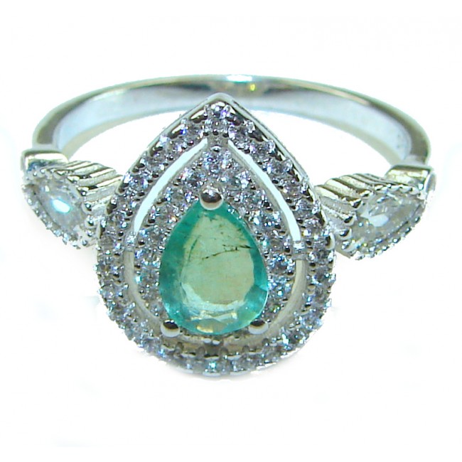 Pure Perfection 4.5 carat mint Apatite .925 Silver handcrafted Ring s. 8
