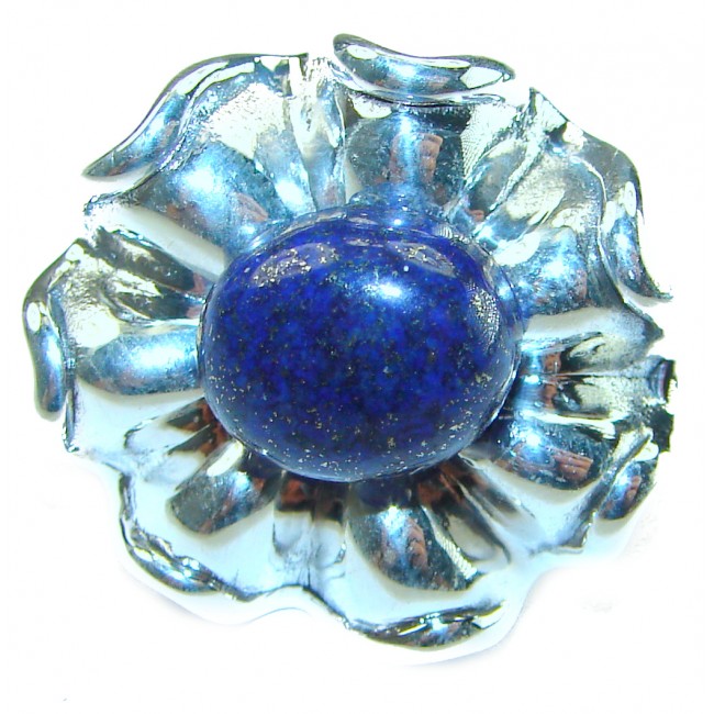 Authentic 6.5 carat LAPIS lazuli .925 Sterling Silver handcrafted Ring size 6
