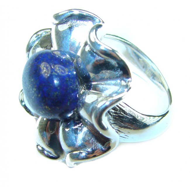 Authentic 6.5 carat LAPIS lazuli .925 Sterling Silver handcrafted Ring size 6