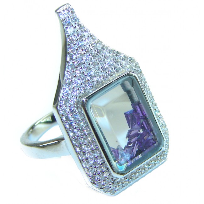 Floating Memories 3.5 carat Tanzanite .925 Sterling Silver Handcrafted Ring size 5 3/4