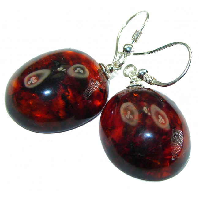 Baltic Polish Amber .925 Sterling Silver Earrings