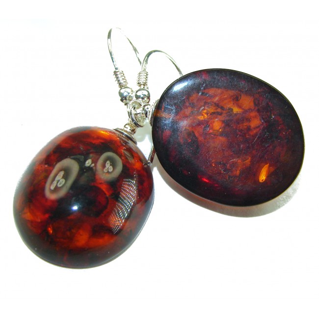 Baltic Polish Amber .925 Sterling Silver Earrings
