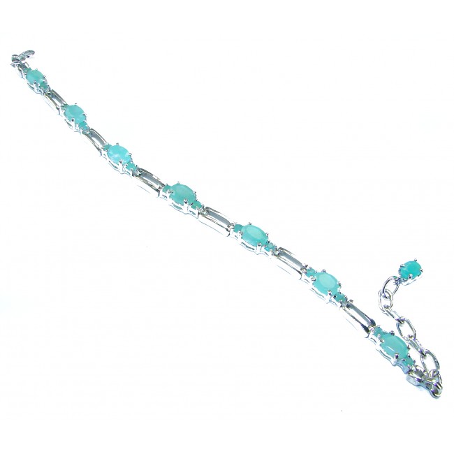 Timless Treasure 17.5 carat Colombian Emerald .925 Sterling Silver handcrafted Bracelet - photo 4