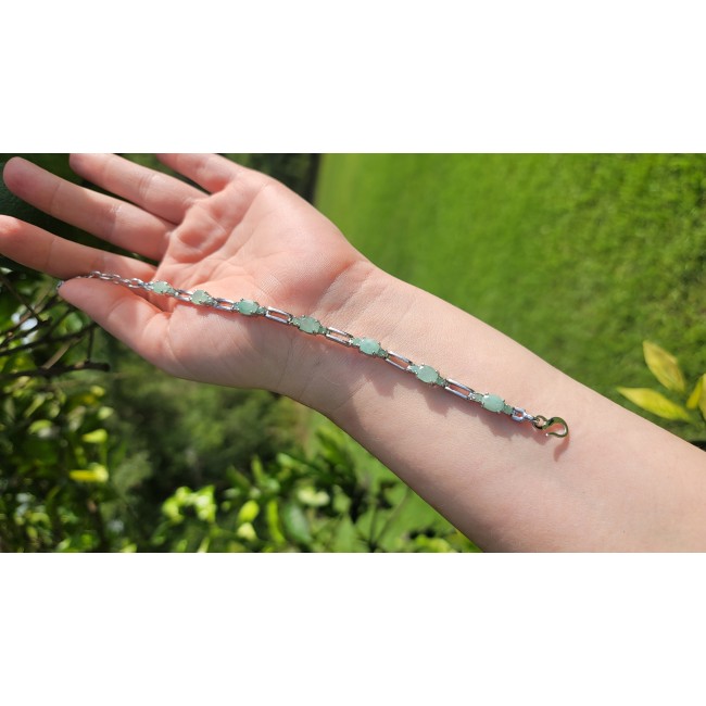 Timless Treasure 17.5 carat Colombian Emerald .925 Sterling Silver handcrafted Bracelet - photo 1