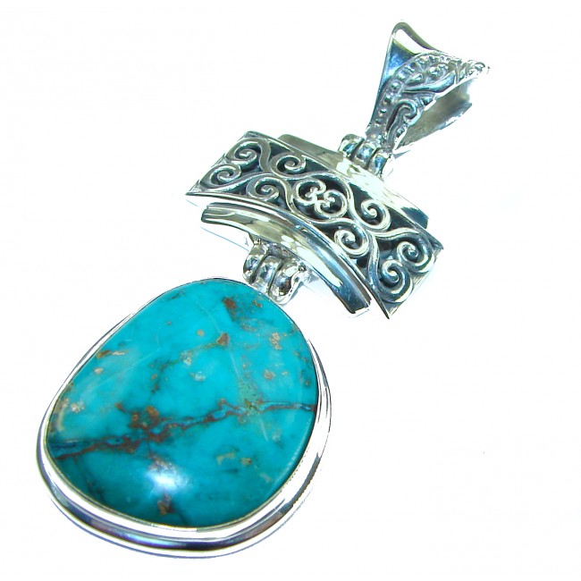 One of a kind Precious Turquoise from Arizona .925 Sterling Silver handmade pendant