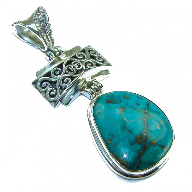 One of a kind Precious Turquoise from Arizona .925 Sterling Silver handmade pendant