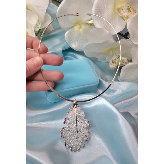 Real Leaf dipped in real .925 Sterling Silver handmade handcrafted Necklace - photo 1