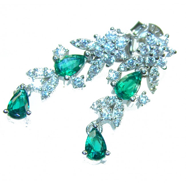 Vintage style - Timless Treasure 4.5 carat Chrome Diopside .925 Sterling Silver handcrafted earrings