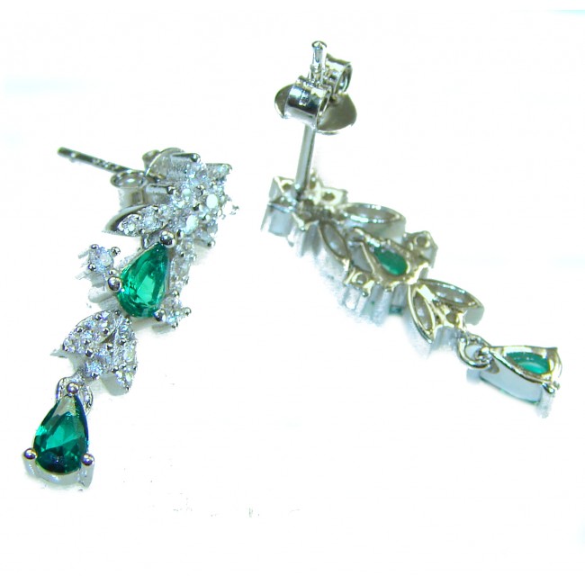 Vintage style - Timless Treasure 4.5 carat Chrome Diopside .925 Sterling Silver handcrafted earrings