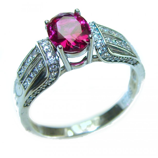 Rose Garden 1.9 carat Authentic Garnet .925 Sterling Silver handcrafted Ring size 8