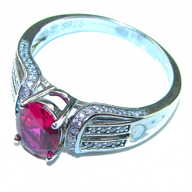 Rose Garden 1.9 carat Authentic Garnet .925 Sterling Silver handcrafted Ring size 8