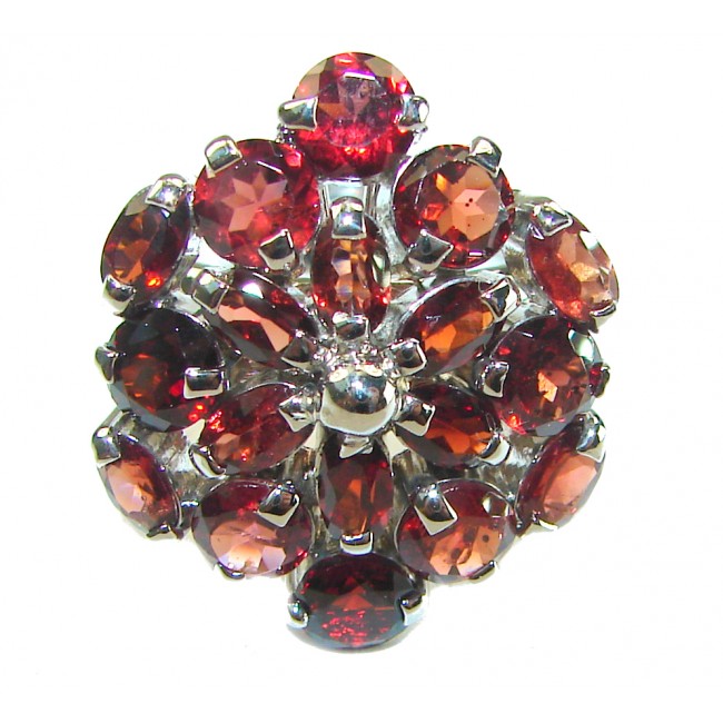 Penelope Authentic 14.5 carat faceted authentic Australian Garnet .925 Sterling Silver handcrafted ring; s. 8