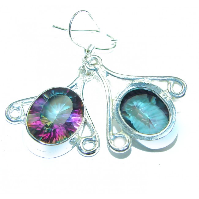 11.2 carat Mystic Topaz .925 Sterling Silver earrings