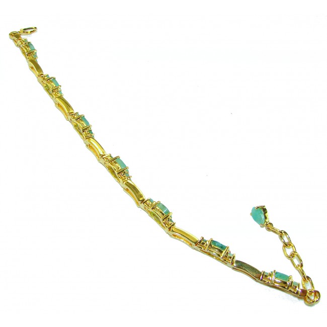 Timless Treasure 17.5 carat Colombian Emerald 14K Gold over .925 Sterling Silver handcrafted Bracelet - photo 3