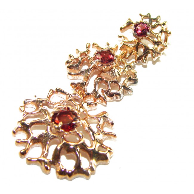 Ocean Reef Garnet 14K Gold over .925 Sterling Silver handmade pendant