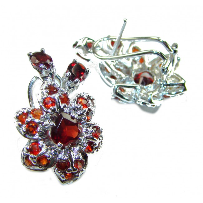 Penelope Authentic 22.5 carat faceted Garnet .925 Sterling Silver handcrafted earrings