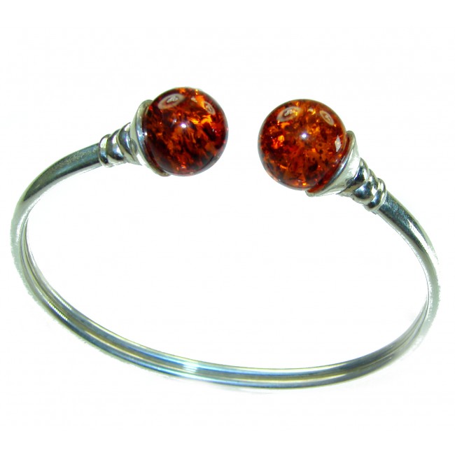 Vintage Design Genuine AAAAA QUALITY Baltic Amber .925 Sterling Silver handamde Bracelet / Cuff
