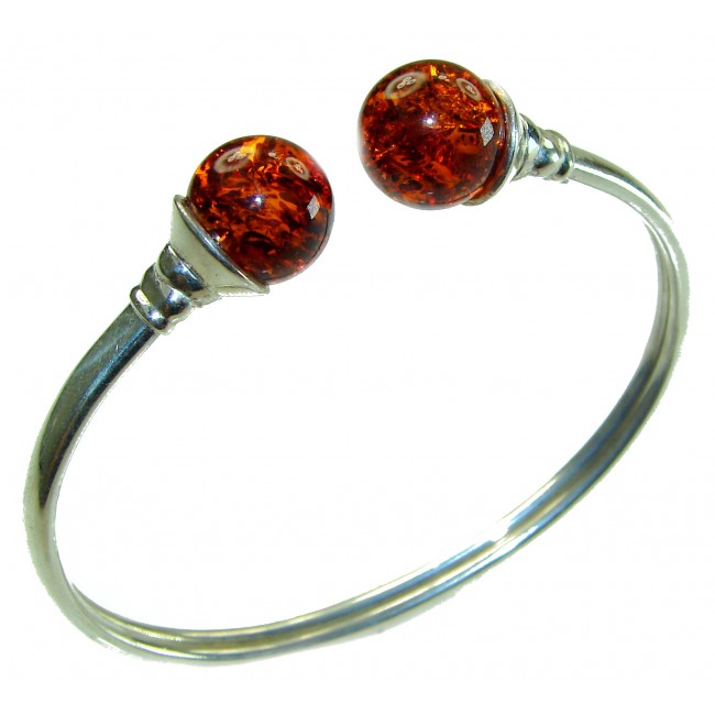 Vintage Design Genuine AAAAA QUALITY Baltic Amber .925 Sterling Silver handamde Bracelet / Cuff