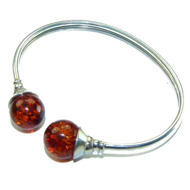 Vintage Design Genuine AAAAA QUALITY Baltic Amber .925 Sterling Silver handamde Bracelet / Cuff