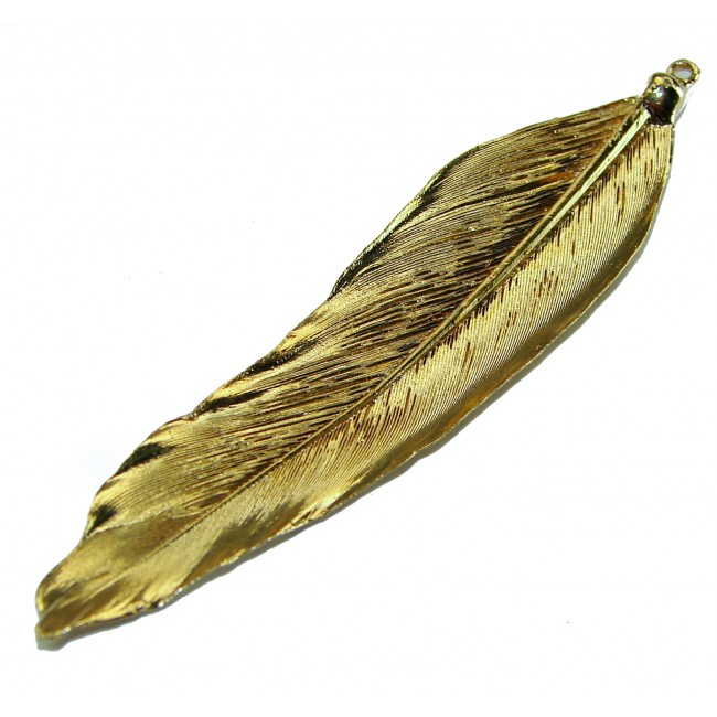 Stylish REAL Leaf dipped in copper .925 Sterling Silver and Copper Pendant